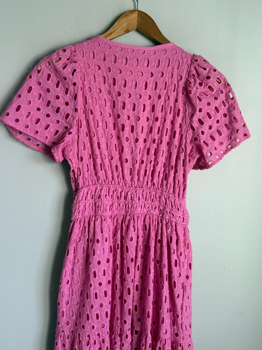 Anthropologie Somerset Maxi Dress Eyelet Edition PINK Large - Picture 7 of 12